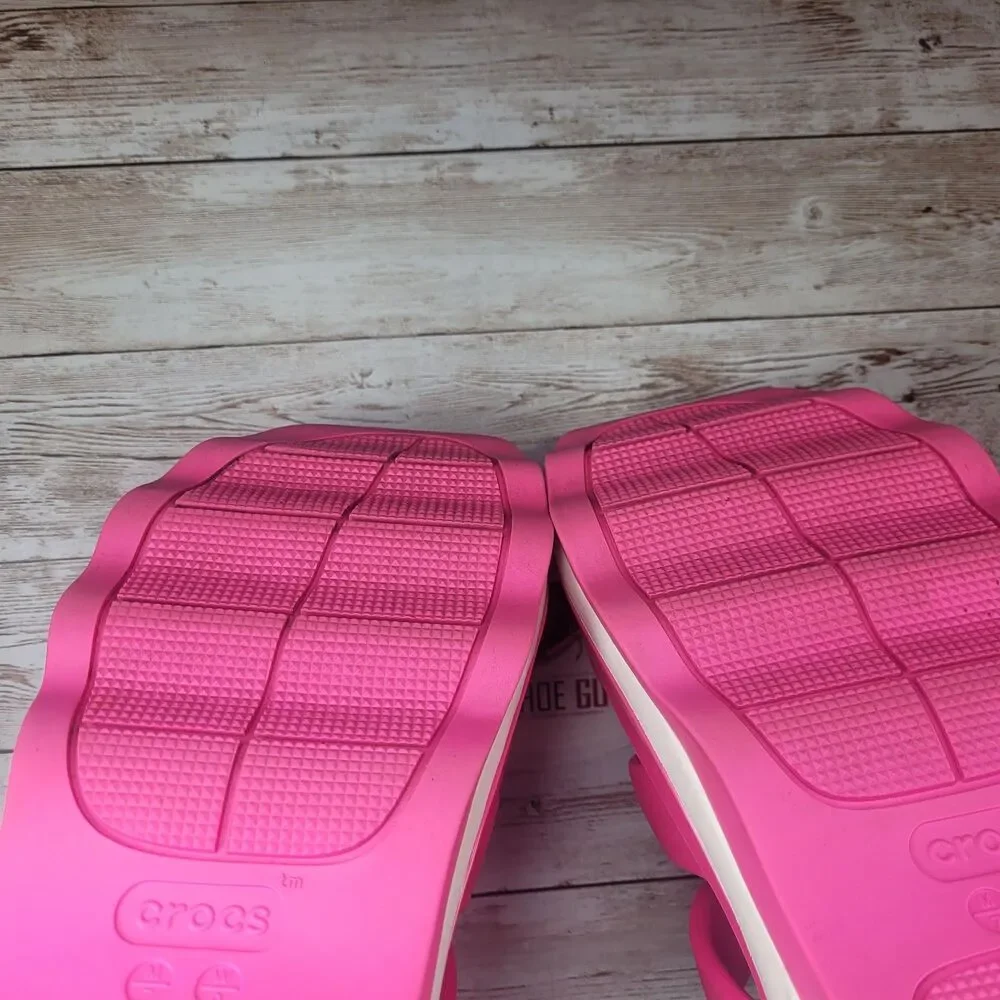 Crocs Mega Crush Triple Strap Women Size 9 Pink Platform Sandals